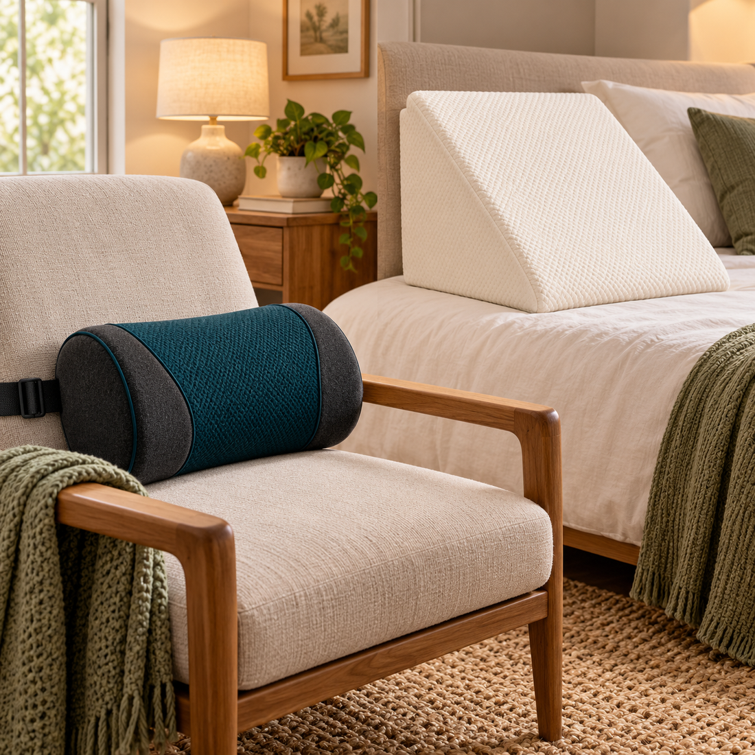 Supportive positioning pillows and bed wedge