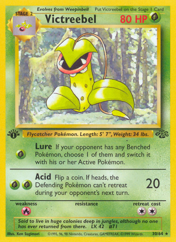Victreebel 30/64 — English Jungle reference artwork for a card included in this bundle; not the actual item photograph