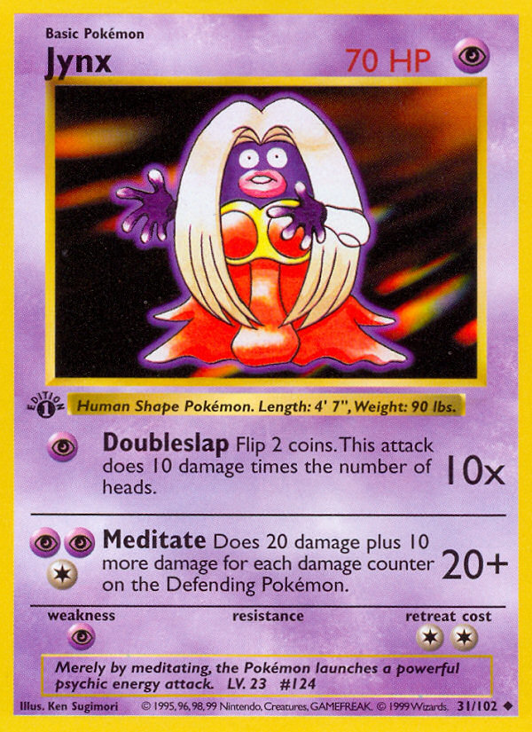 Jynx — 31 — Base Set (Unlimited) — 31/102 — authentic English Base Set reference artwork