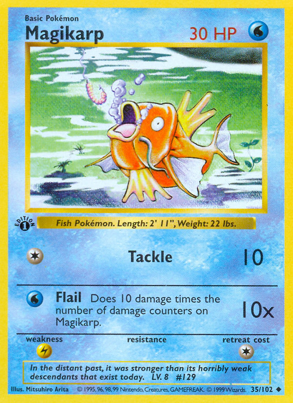 Magikarp — 35 — Base Set (Unlimited) — 35/102 — authentic English Base Set reference artwork