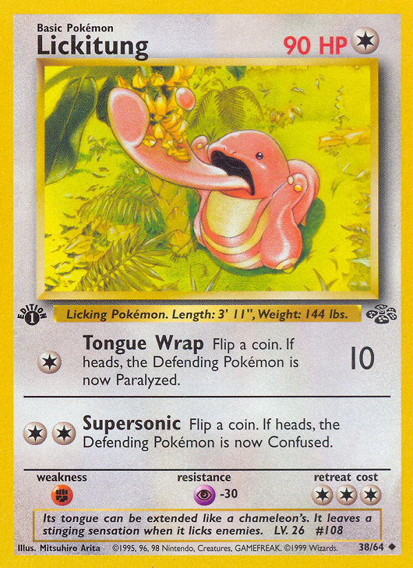 Lickitung 38/64 — English Jungle reference artwork for a card included in this bundle; not the actual item photograph