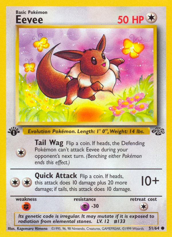 Eevee 51/64 — English Jungle reference artwork for a card included in this bundle; not the actual item photograph