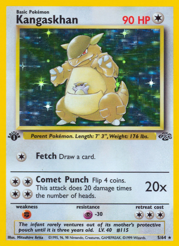 Kangaskhan 5/64 — English Jungle reference artwork for a card included in this bundle; not the actual item photograph
