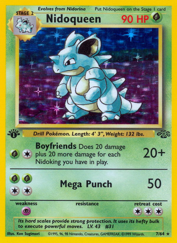 Nidoqueen 7/64 — English Jungle reference artwork for a card included in this bundle; not the actual item photograph