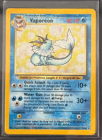 Actual english Pokémon cards — Nidoqueen 7/64, Mr. Mime 6/64, Vileplume 15/64, Vaporeon 12/64, Kangaskhan 5/64 — bundle photograph