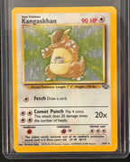 Actual english Pokémon cards — Nidoqueen 7/64, Mr. Mime 6/64, Vileplume 15/64, Vaporeon 12/64, Kangaskhan 5/64 — bundle photograph