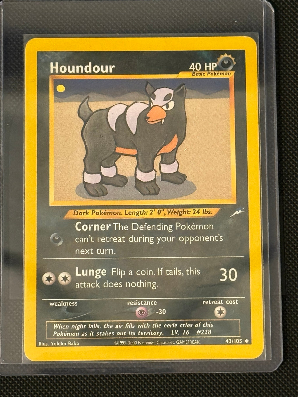 Houndour 43/105 · Neo Destiny · Unlimited actual card front