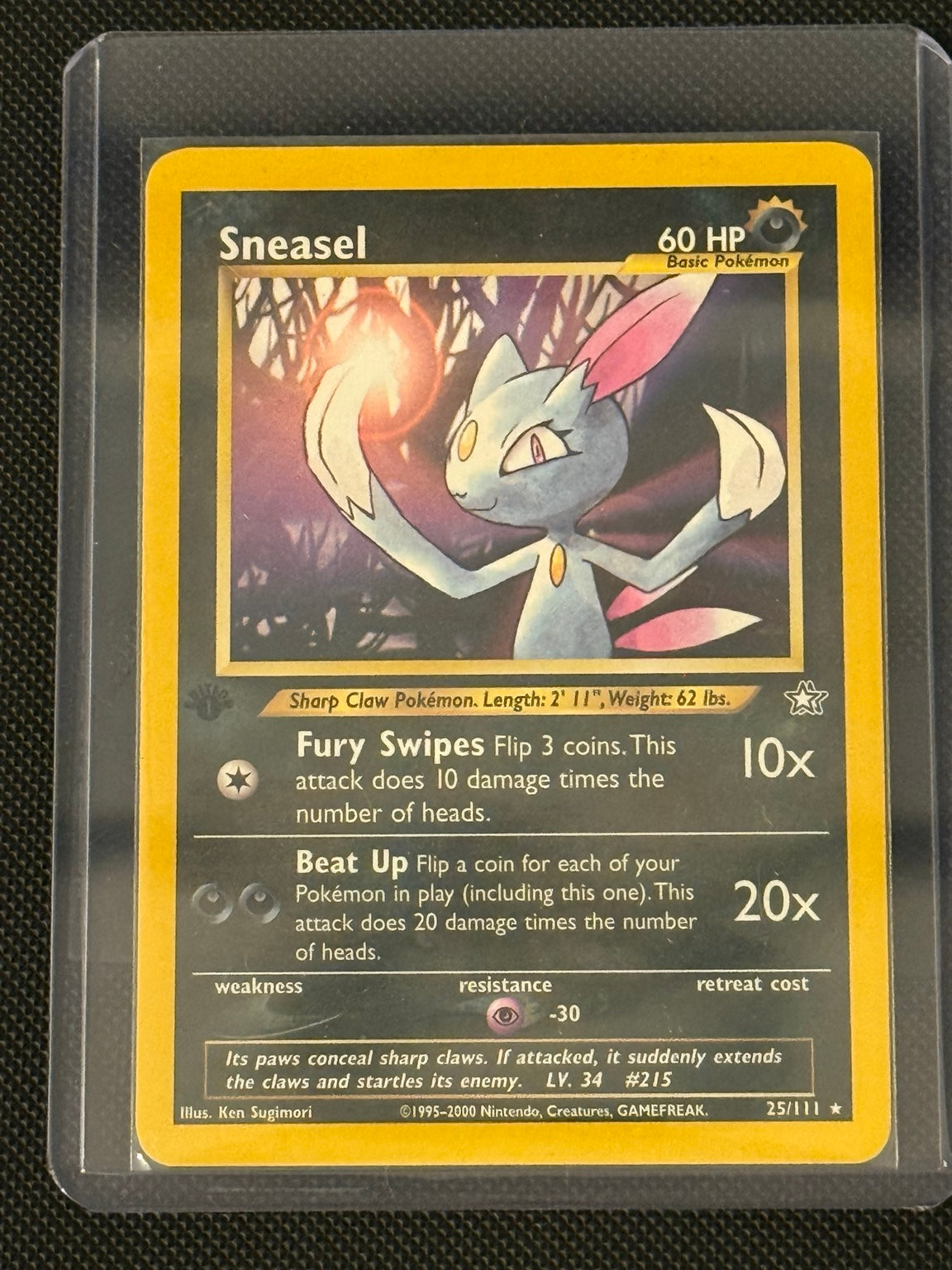Sneasel 25/111 · Neo Genesis · 1st Edition actual card front