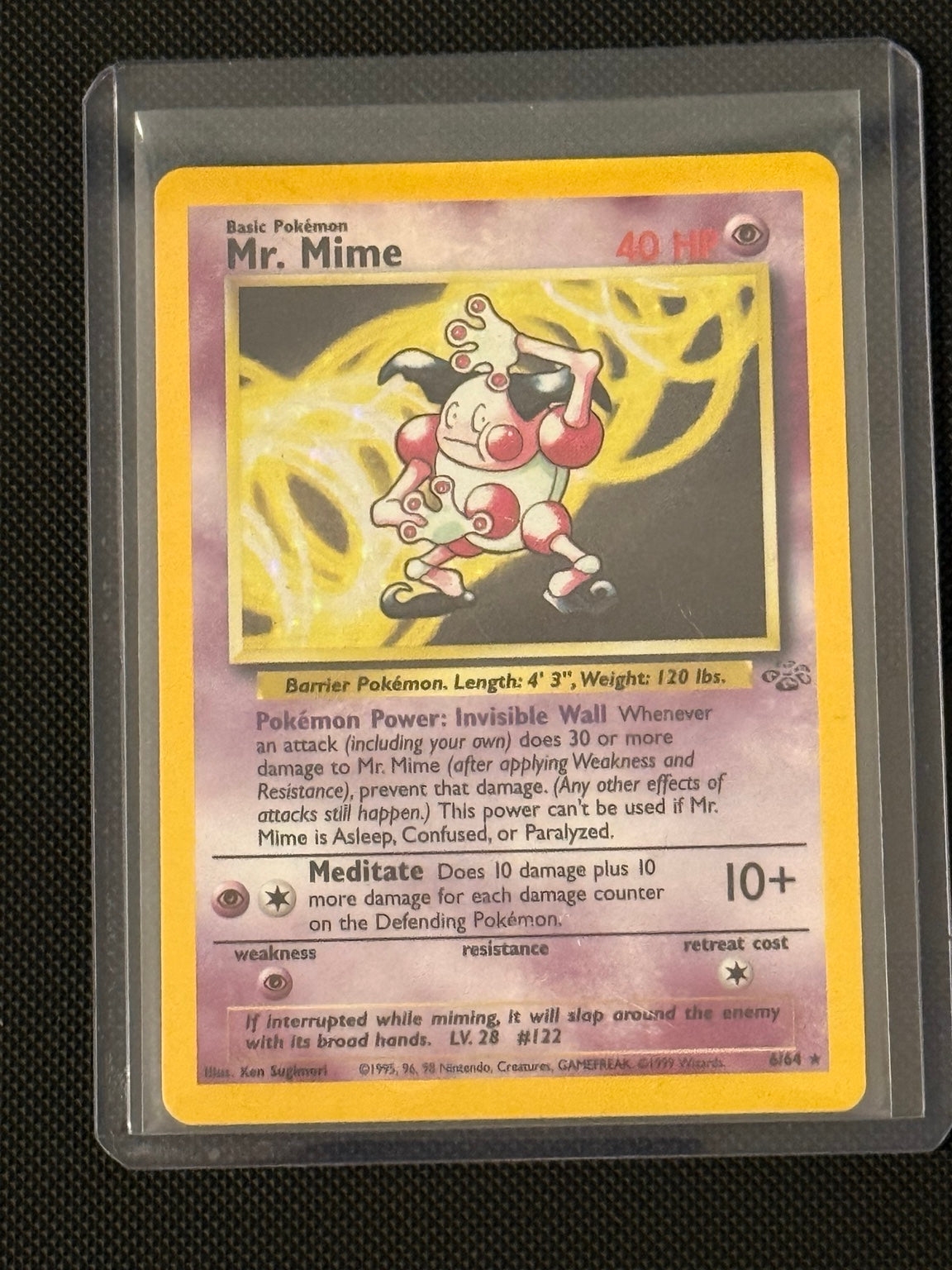 Mr. Mime 6/64 Jungle Unlimited holo Pokémon card (English) — actual card front