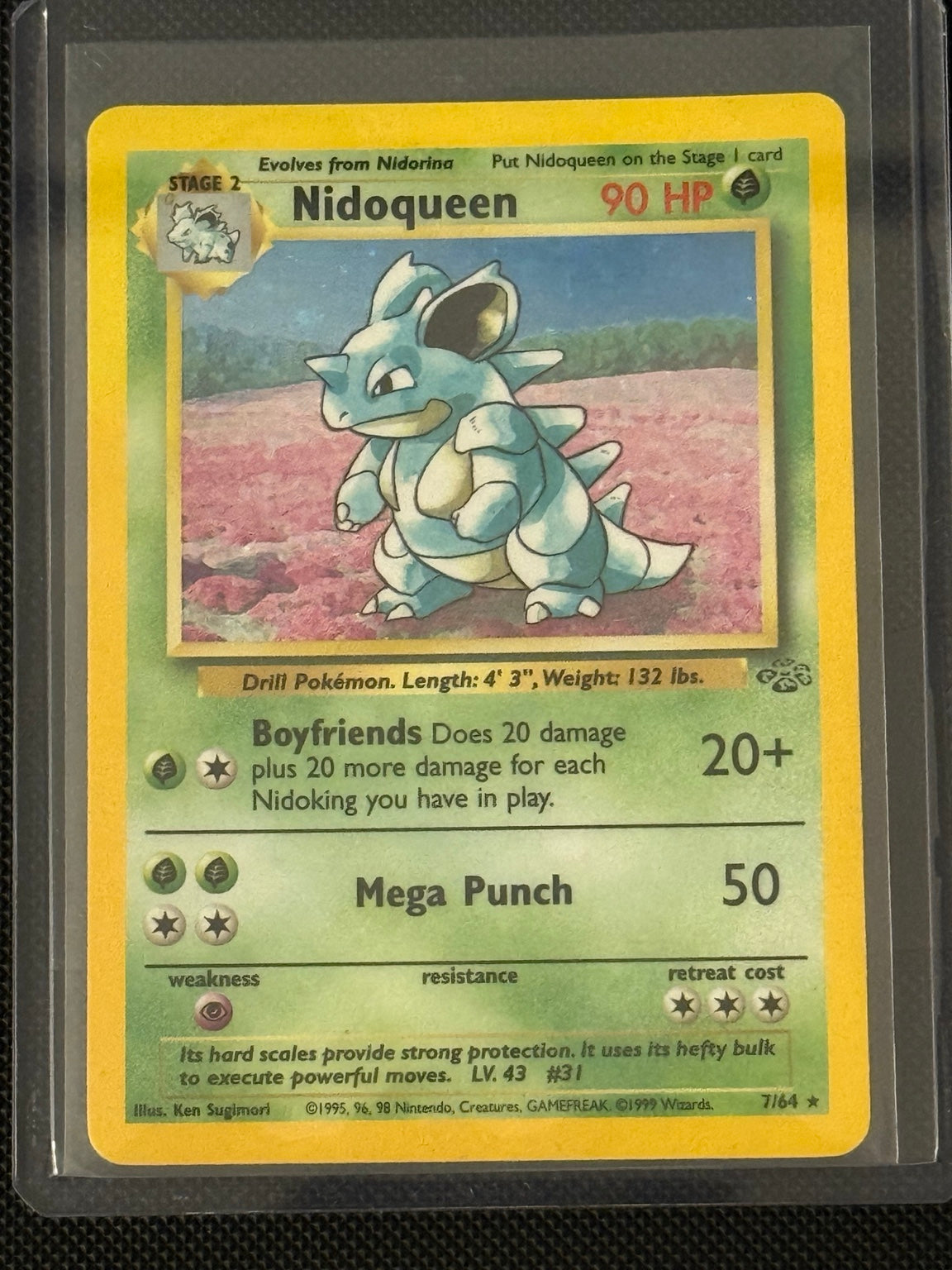 Nidoqueen 7/64 Jungle Unlimited holo Pokémon card (English) — actual card front