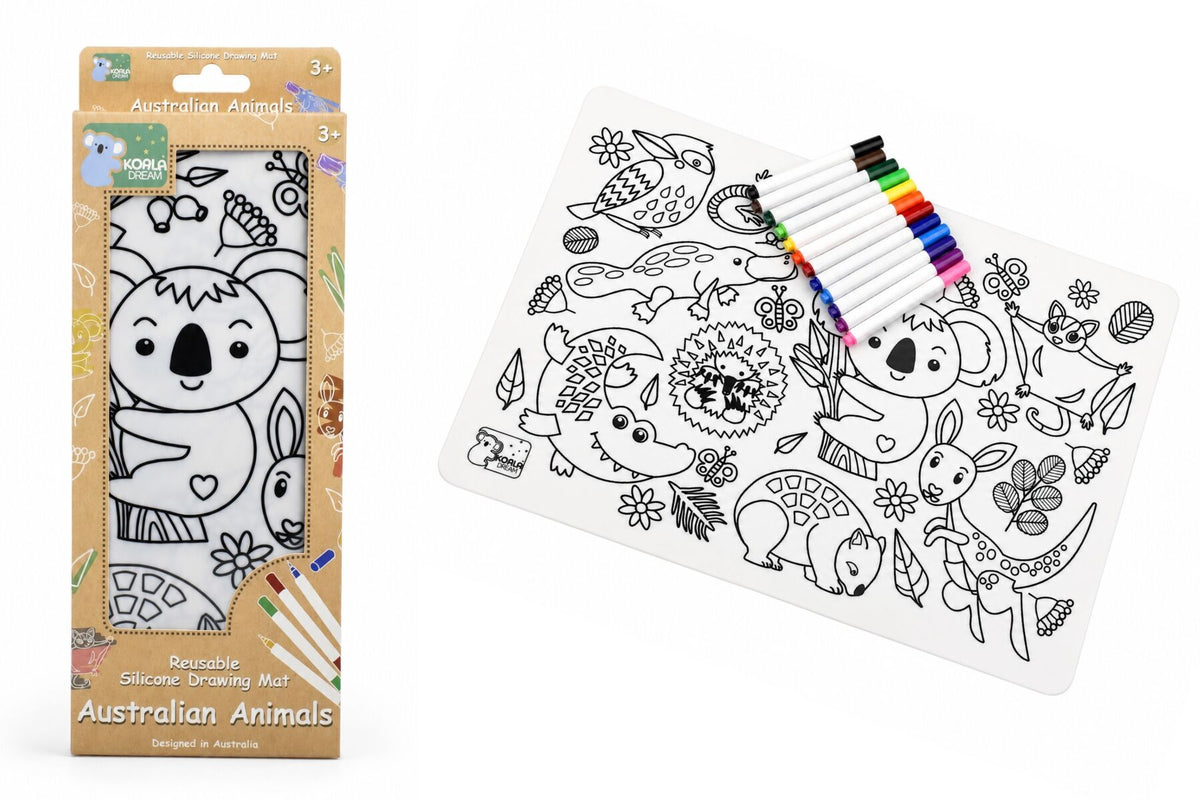 Reusable Silicone Drawing Mat- Australian Animals