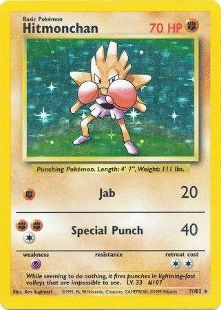 Hitmonchan — 7 — Base Set (Unlimited)